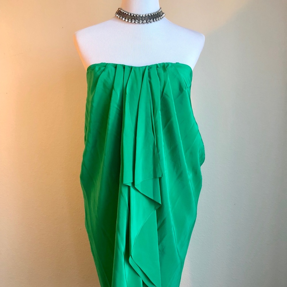 BCBG MaxAzria Strapless Green Dress M
